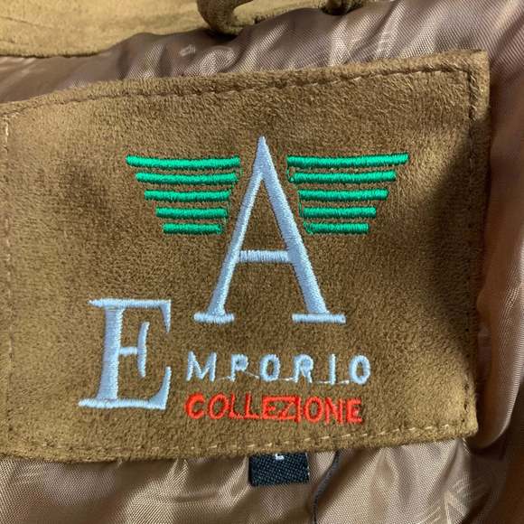 EMPORIO ARMANI Camel Faux Suede Zip Up Jacket - Picture 5 of 7